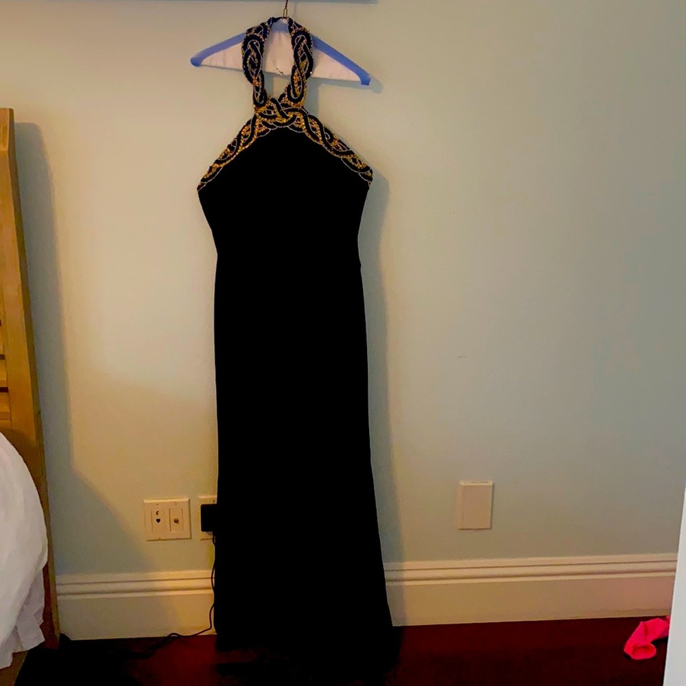 Gorgeous black and gold evening gown